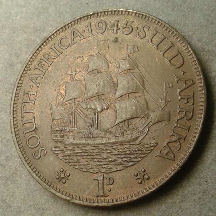 High grade 1945 Union penny in AU+