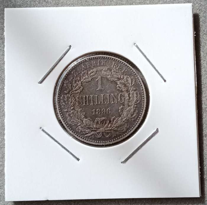 1896 ZAR Kruger silver shilling in VF.