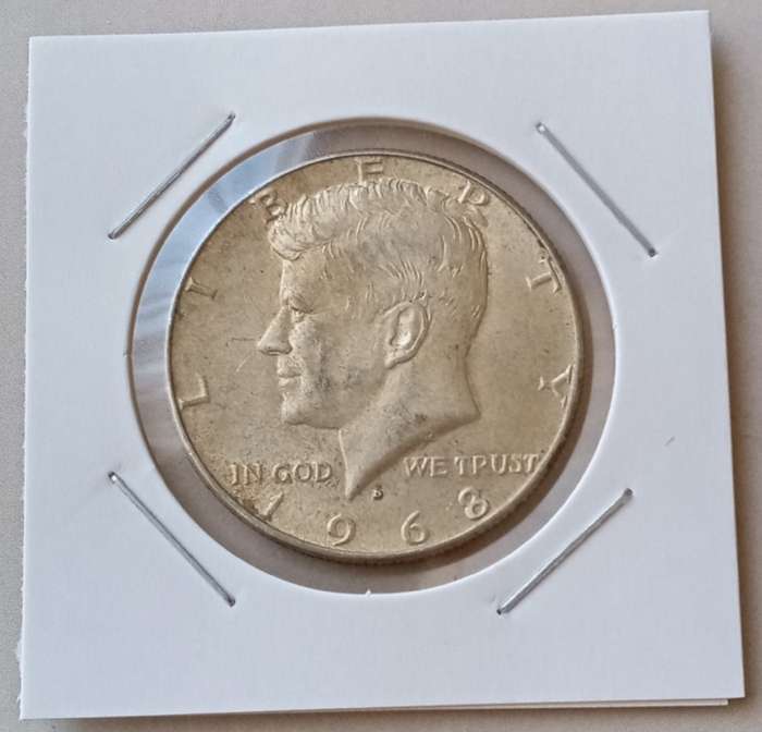 1968 D USA Kennedy silver half dollar