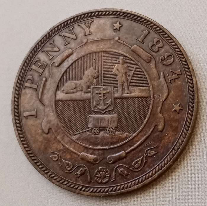 Scarce 1894 ZAR Kruger penny in XF