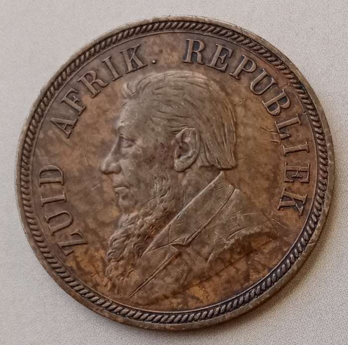 Scarce 1894 ZAR Kruger penny in XF
