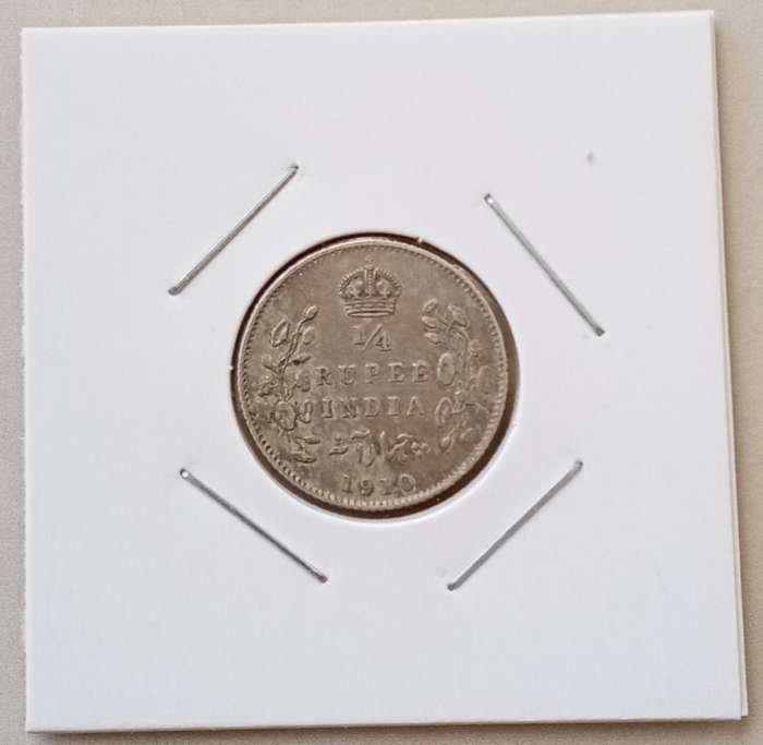 1910 British-India silver 1/4 Rupee