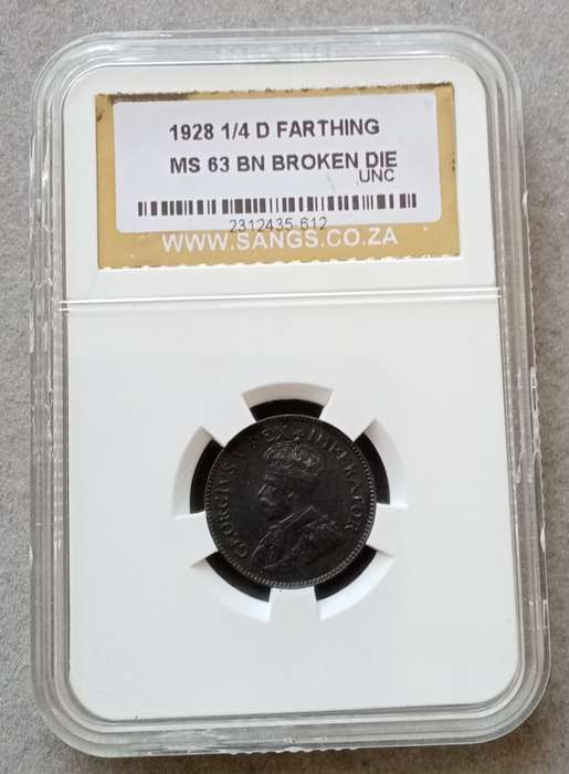 Scarcer 1928 Union 1/4 Penny SANGS MS63 BN (Broken Die)