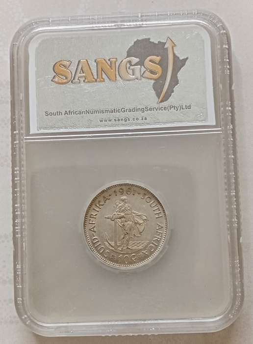1961 Republic silver 10c SANGS MS64
