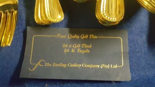 62 Piece 24ct Gold Plated Stainless Steel Cutlery