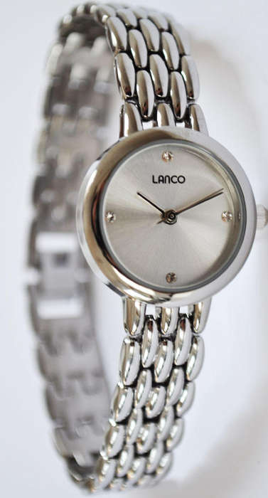 *BRAND NEW* Lanco Silver Round Bracelet watch with Necklace and Earrings **Beautiful Timepiece**