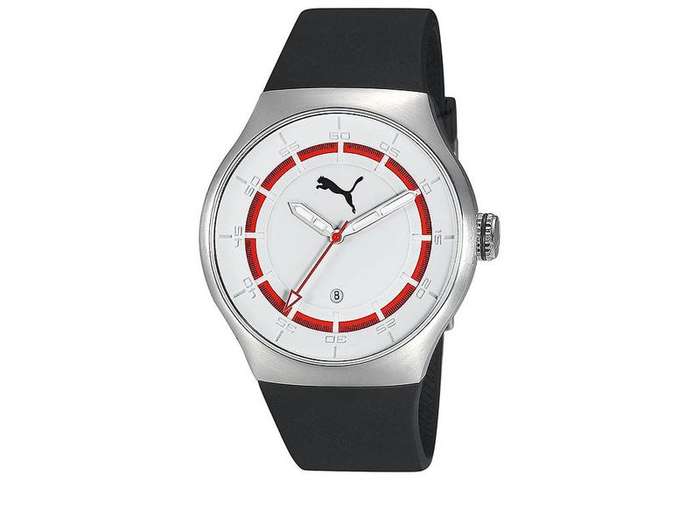 BRAND NEW  PUMA Men's Sport Watch with Black Polyurethane Band and White and Red Dial  PU102551001
