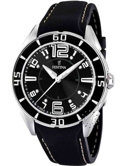 *Brand New* Festina Ladies Black Leather Watch with Rotating Bezel F164926 *Stunning*