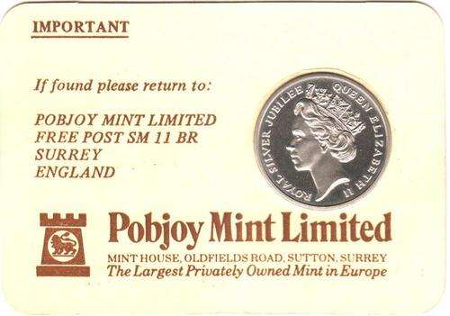Pobjoy Mint membership card 1977 with collector's coin & letter