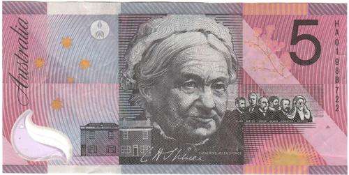 Australia 5 Dollars 2001 commemorative note - as per scan