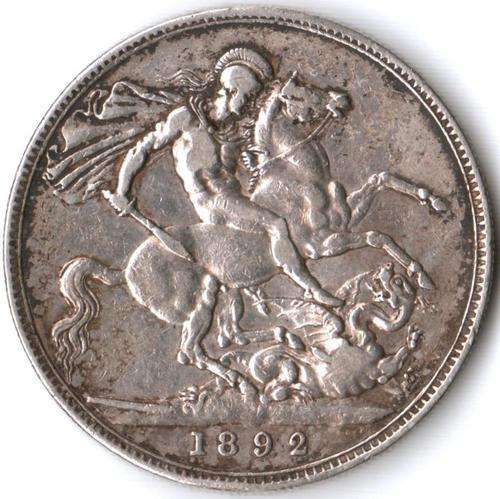 Great Britain 5 Shillings(Crown) 1892 *scarce year* - as per scan