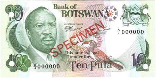 Botswana 10 Pula 1976 *Specimen* D/4  P.4S2 - UNC condition