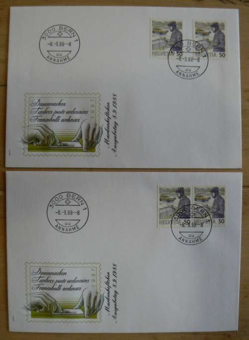 Switzerland 1988 lot of 2 rare FDCs #738H3 - both types (pair and split)
