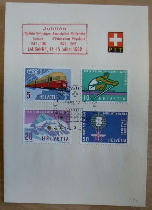 1962 Switzerland lot of 2 souvenir folded cards - Olympic Committee