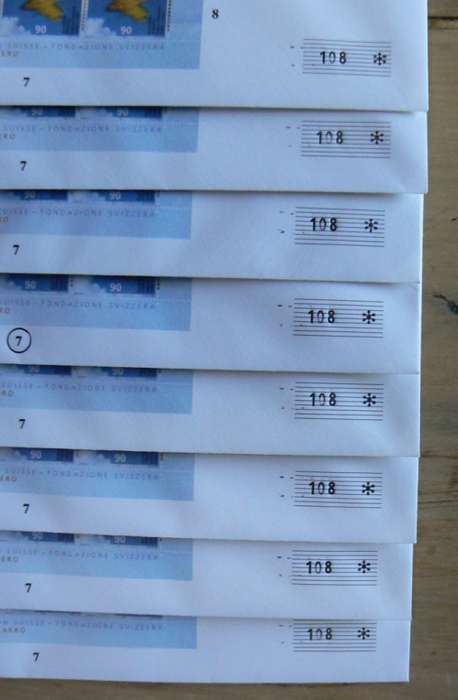 2001 Switzerland full set of 8 Pro Aero FDCs #108 of only 1000 printed