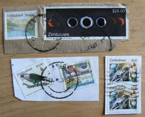 Zimbabwe 2000 lot of used multiples & high values