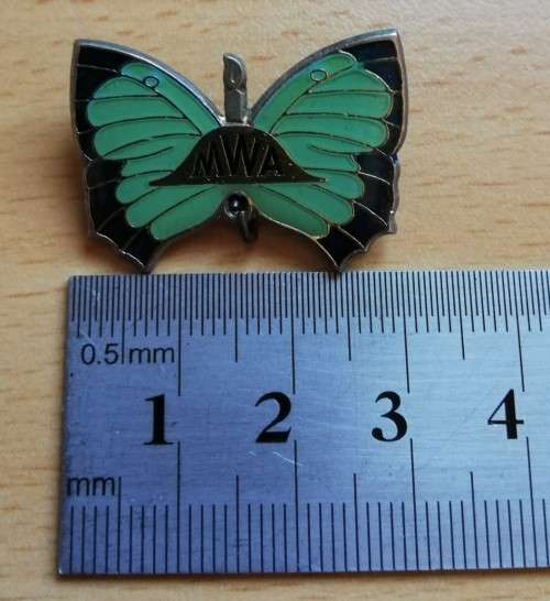 Vintage South African Moths Women`s Association (MWA) enamel badge