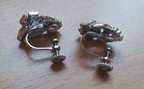 Vintage marcasite screw-on earrings