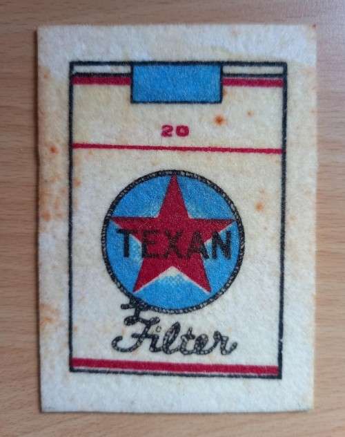 Vintage Texan Filter cigarette felt badge