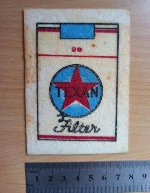 Vintage Texan Filter cigarette felt badge