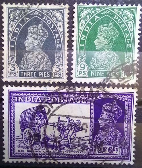 India 1937 to 1940 lot of 15 George VI, used stamps