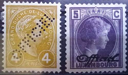 Luxembourg 1895 to 1928 lot of 7 MH and 1 used official stamps