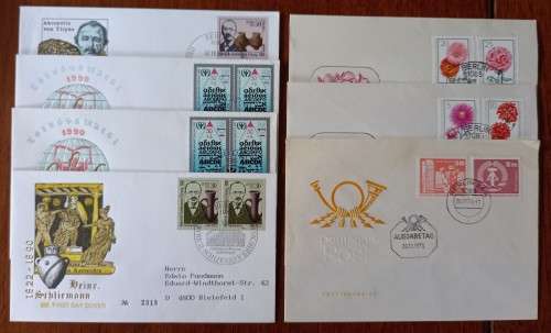 Germany Democratic Republic (DDR) 1973 to 1990 lot o 7 FDCs