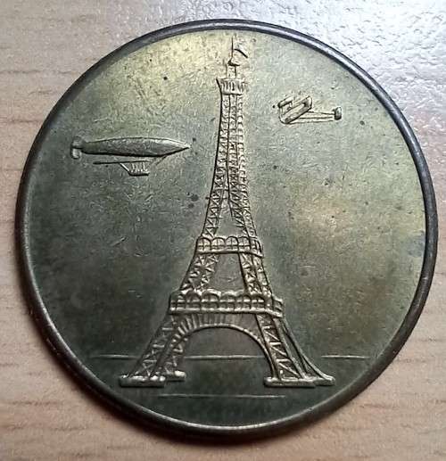 Souvenir token of ascent of Eiffel Tower Zeppelin, early 1900s