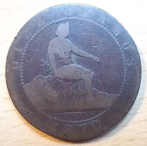 Spain 10 Centimos 1870 OM rare, filler