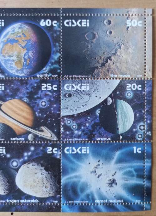 Ciskei 1991 mini sheet of 15 solar system (x3) - you are getting all three
