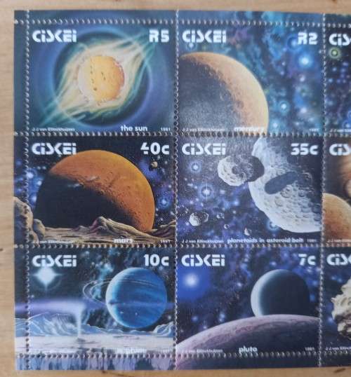 Ciskei 1991 mini sheet of 15 solar system (x3) - you are getting all three