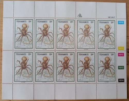 1987 Transkei `Spiders` full set of 4 control blocks of 10