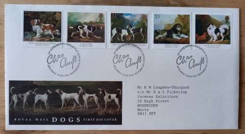 1991 Great Britain Dogs FDC + 5 MNH blocks of 4