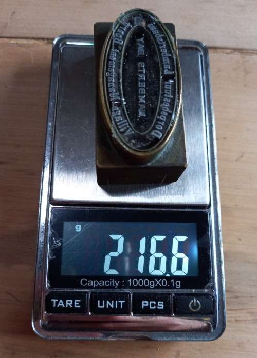 Vintage unused brass official stamp made for Lamberts Bay Village Management Board / Dorpsbestuur