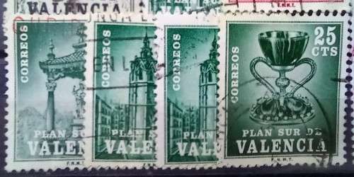 Spain Valencia lot of 15 Tax stamps 1963-1973 used