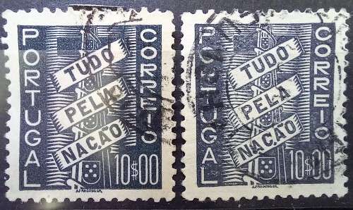 1941 Portugal 10 Esc used (x2)