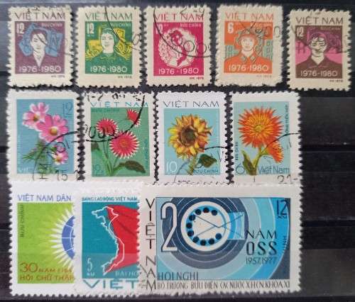 Vietnam lot of 12 used stamps 1976-1979