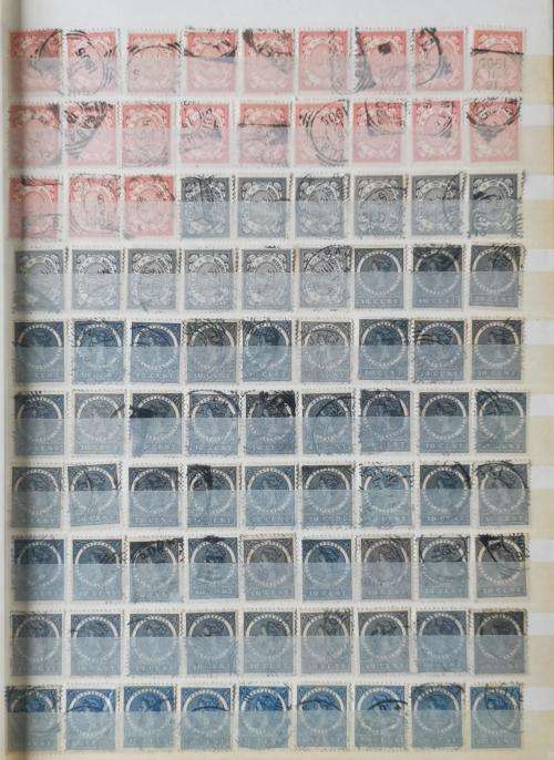 Netherlands Indies stamp album with more than 1 000 used stamps 1870 onwards