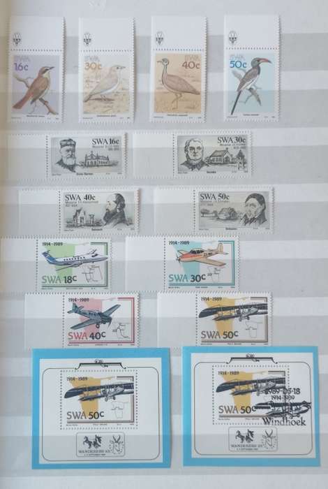 SWA 1988 to 1990 full MNH sets plus mini sheets and control blocks