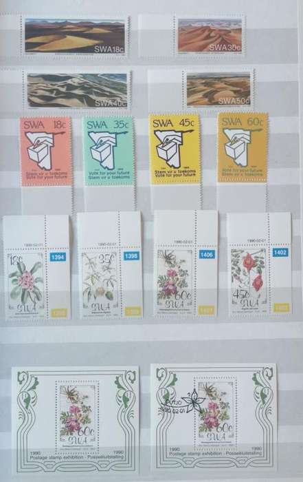 SWA 1988 to 1990 full MNH sets plus mini sheets and control blocks