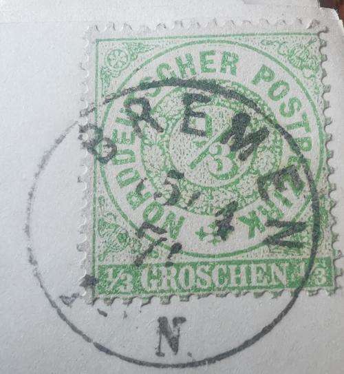 Old Germany North German Postal District folded letter Bremen to Einbeck, 1/3 Groschen 1869 stamp