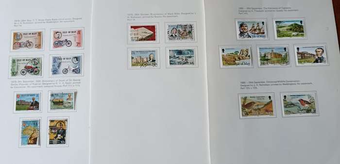 Isle of Man 1990 18 pages of used and MH stamps 1973 to 1994 - CV $150+