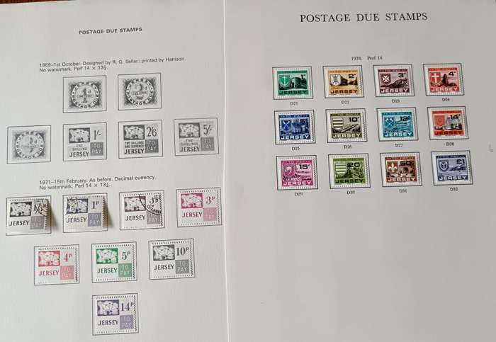 Jersey 1969 to 1993 17 pages of MH and used stamps