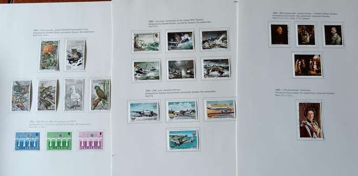 Jersey 1969 to 1993 17 pages of MH and used stamps