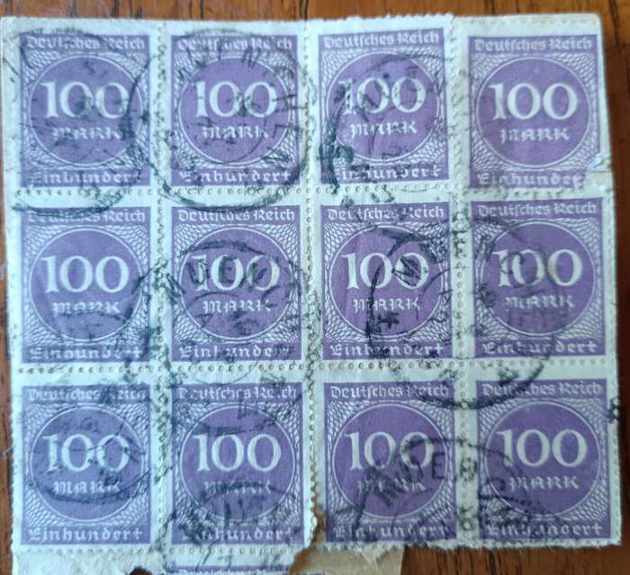 German Reich 1923 inflation multiples used on piece