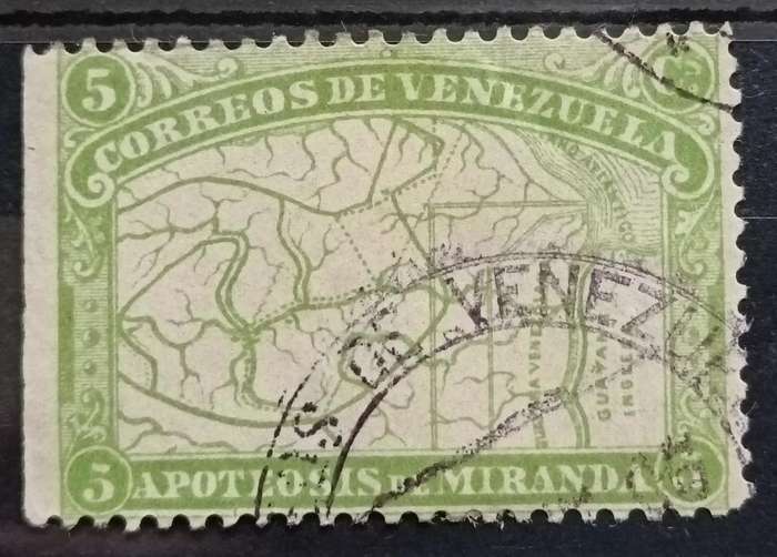 Venezuela 5 cent 1896 used left imperf