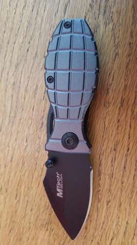 Mtech Grenade Knife Silver grey