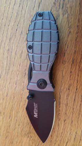 Mtech Grenade Knife Silver grey