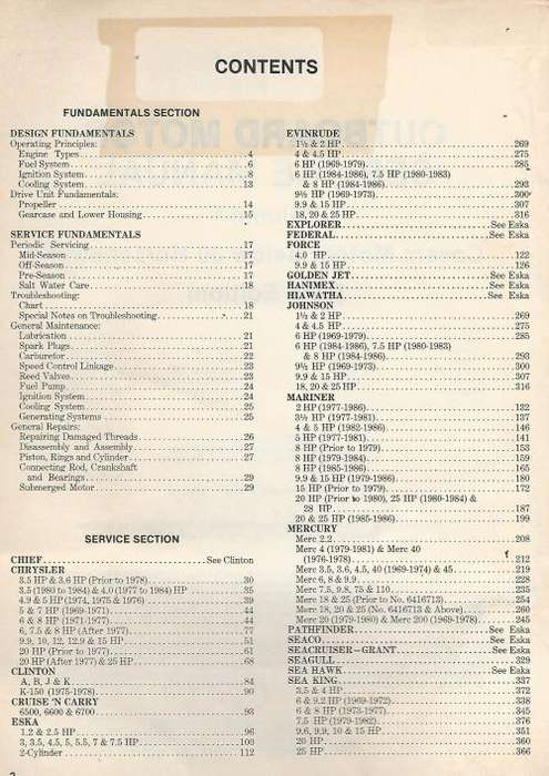 Outboard motor service manual. Intertec. 10th edition.