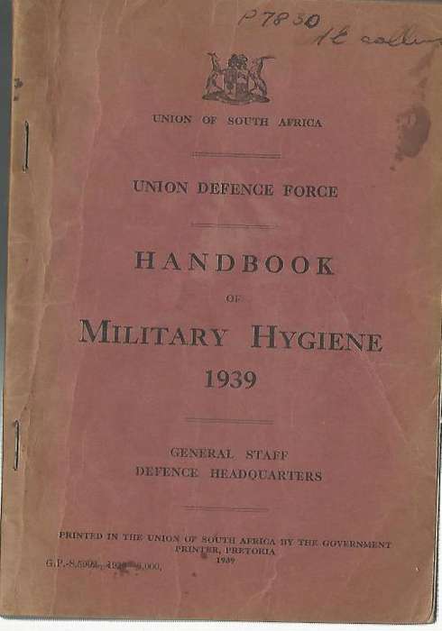 Handbook of Military Hygiene. 1939. Union Defence Force. RARE!!